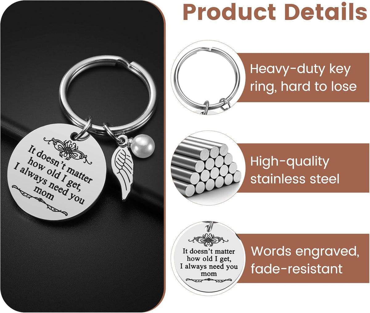 “Always Need You Mom” Keychain