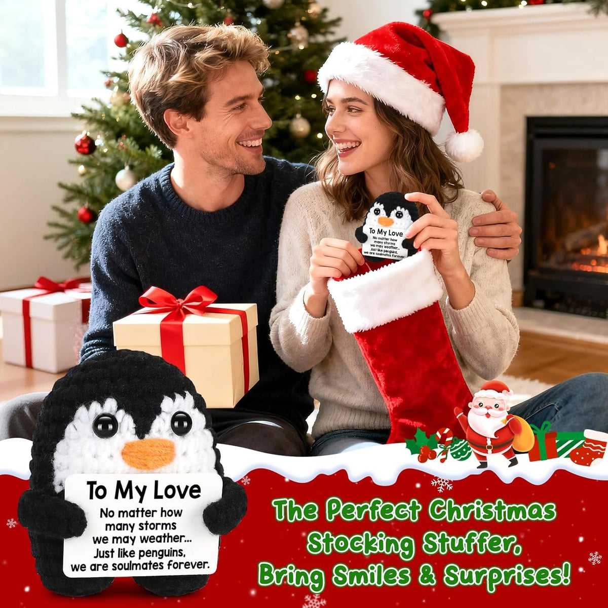 Crochet Penguin Love Gift
